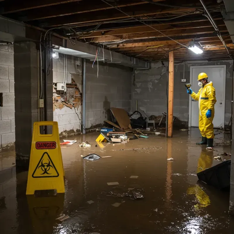 Flooded Basement Electrical Hazard in Logan, IA Property