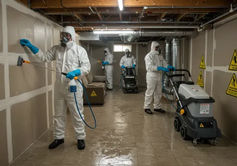 Basement Moisture Removal and Structural Drying process in Logan, IA